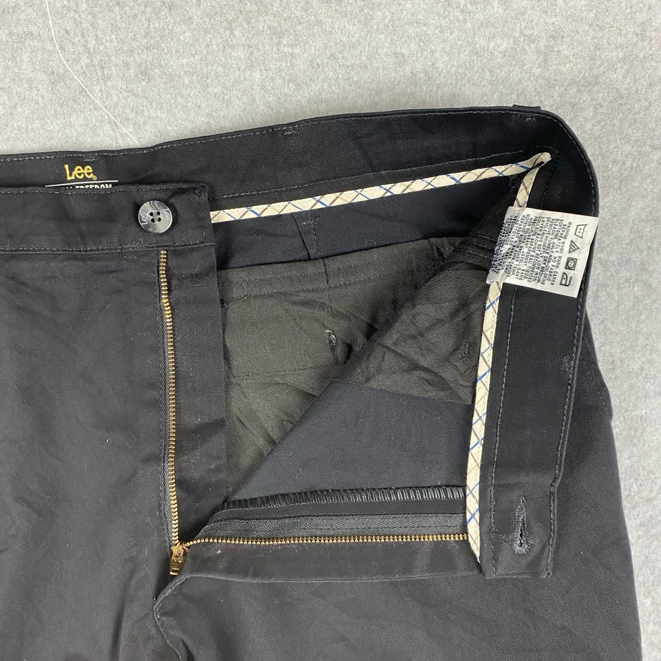 Lee Chino Pants Mens W36 L32 Black Total Freedom Relaxed Fit Straight Leg Casual - Image 4 of 4