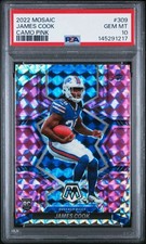 2022 Panini Mosaic - Rookies James Cook #309 Camo Pink Mosaic Prizm (RC)
