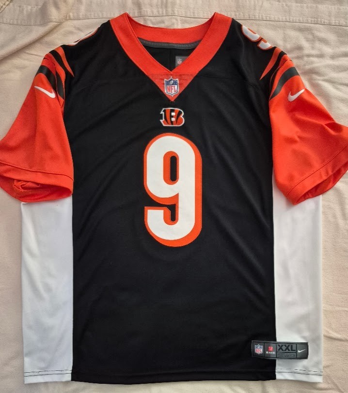 Jeff Burrow Cincinnati Bengals Nfl Nike Jersey Used #9 Size Xxl