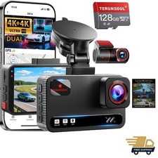 4K 4K Dash Cam Front and Rear, Free 128GB Card Included, 5.8GHz WiFi Dash Cam...