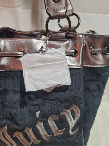Juicy Couture Daydreamer 'Vintage Dreams' Tote Bag Liquorice/ Gunmetal New - Picture 4 of 5