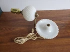 Vintage 1950’s White Milk Glass Hobnail Wall Sconce Electric Wall Light Fixture