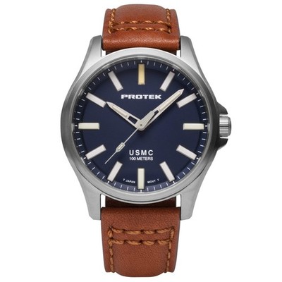 TITANIUM FIELD 3100 USMC SERIES Titanium/Dark Blue/Tan | Dark Blue Dial Wristwat