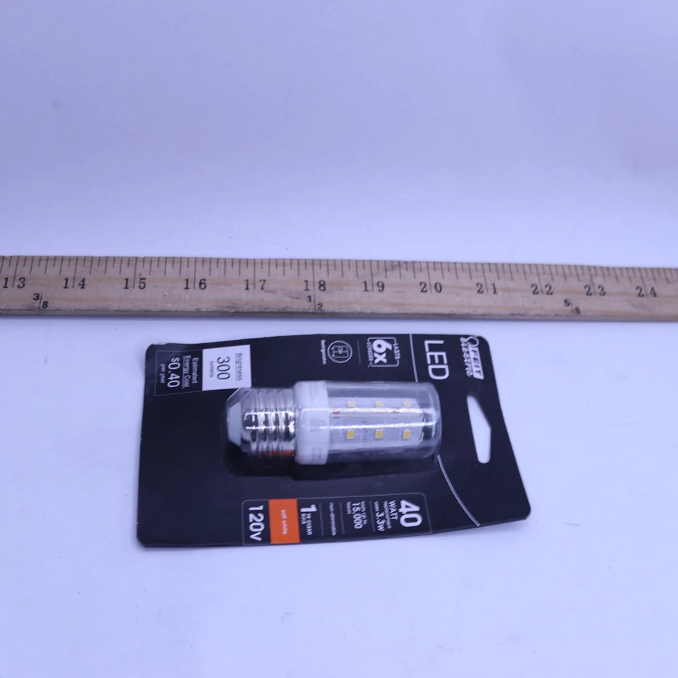 Refrigerator Appliance LED Light Bulb T9 Short Clear Glass E26 Soft White 2700K - Image 3 of 4