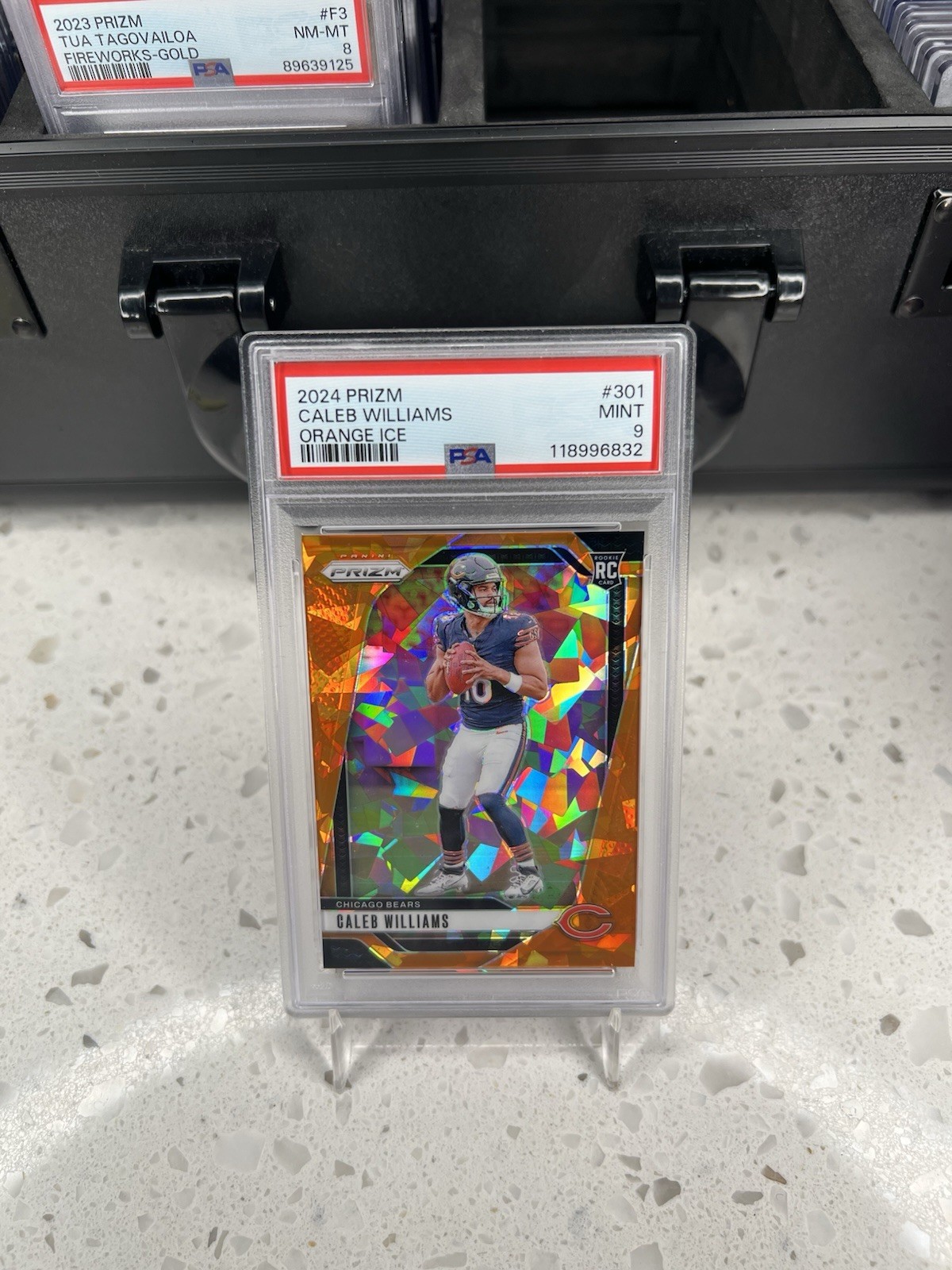 2024 Panini Prizm - Rookies Caleb Williams #301 Orange Ice Prizm (RC) PSA 9