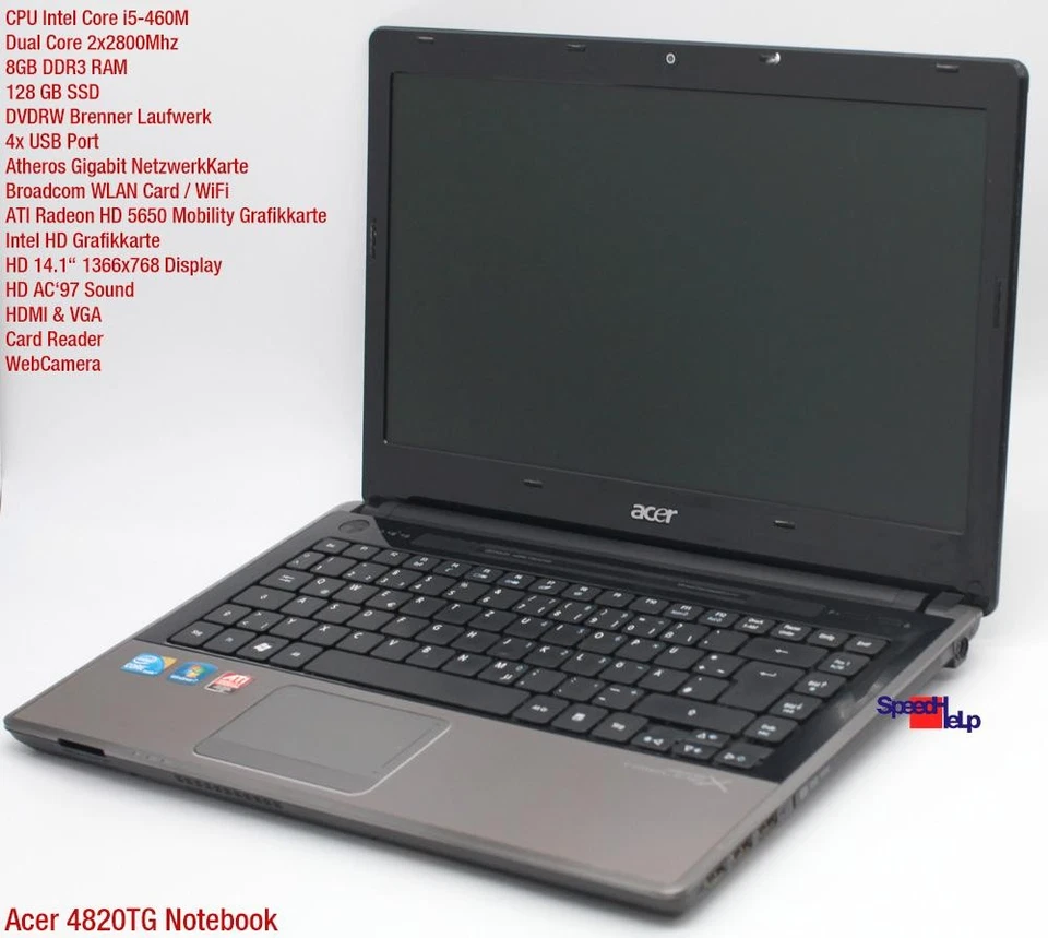 ACER ASPIRE 4820TG PORTÁTIL WINDOWS 10 8GB 120GB LED ATI RADEON HD 5650 - Imagen 2 de 4