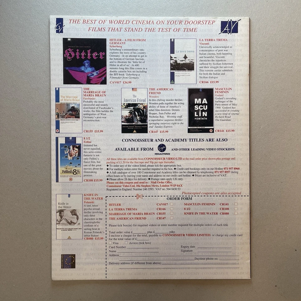 Cinema Chronicle 1895 1995 No 4 1960 1980 by David Robinson Sight And Sound - Image 2 of 4