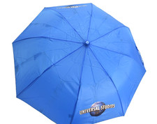 Universal Studios Globe Logo Blue Auto Up Umbrella 36" FAIR Condition