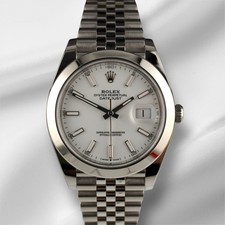 Rolex Datejust 41mm Acciaio Quadrante Bianco Orologio Uomo Giubileo 126300