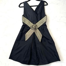 CHANEL Close To Camellia Ribbon Dress Here Mark Metal