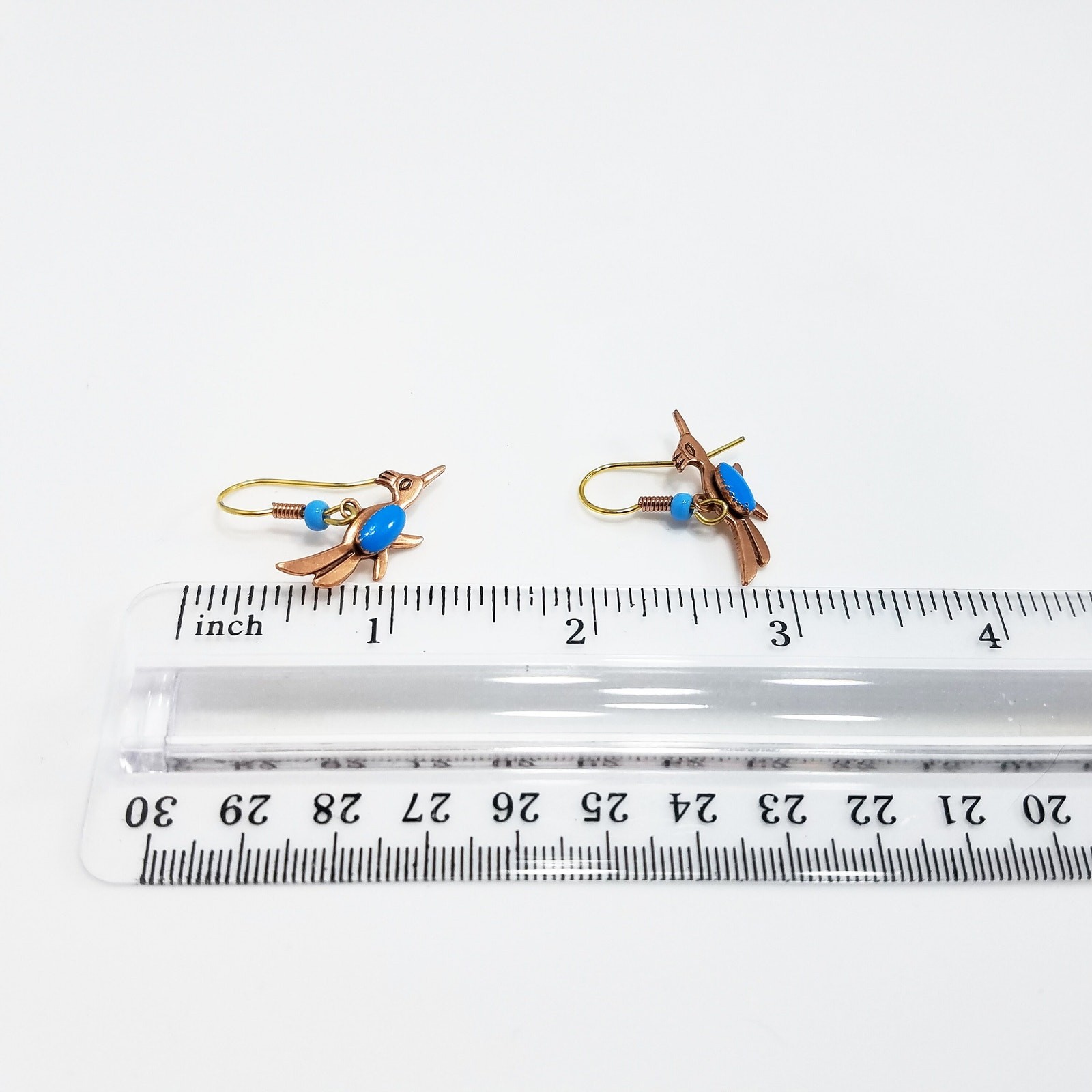 Vintage Roadrunner Solid Copper Earrings, Bells T… - image 5