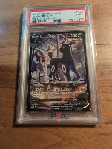 Umbreon V Character Super Rare From Brilliant Stars PSA 9 Mint. Free Shipping!