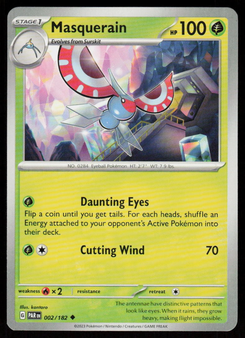Masquerain 002/182 Uncommon Paradox Rift Pokemon Near Mint