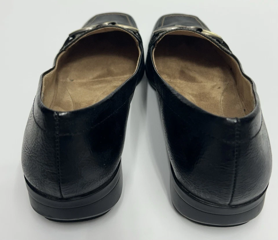 Mocasín Vintage y2k Clásico Cadena Oro Negro Talla 8 Antiguo Dinero Academia Cuadrado  Foto 4 de 4