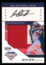 2019 Panini USA Baseball Justin Colon Silhouette Prime Patch Auto /25 U6654