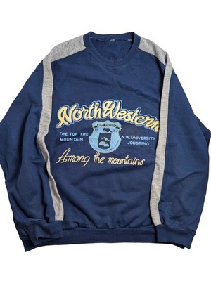 Northwestern University Sweatshirt Herren Blau Gr. L Langarm Grafikdruck