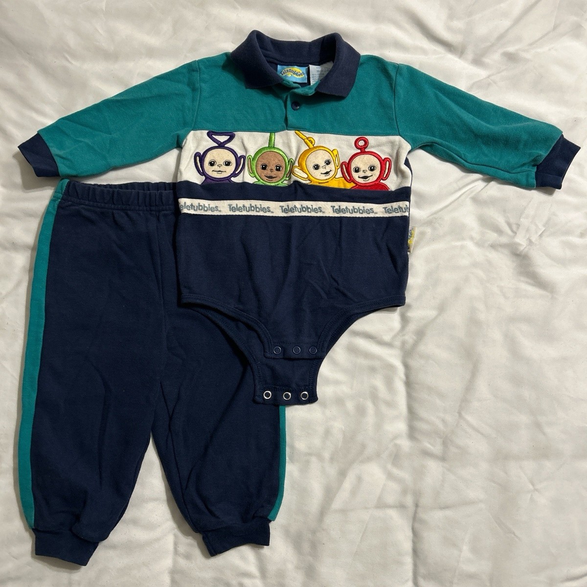 テレタビーズ　子供服　ビンテージ Rare Vintage 1998 Teletubbies romper With Pants SET! Like NWOT
