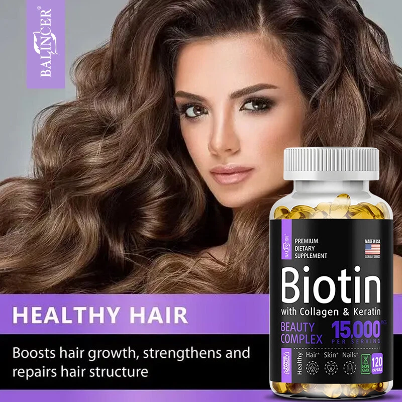 BALINCER Kollagen Keratin Biotin Multivitamine 120 Softgel Haut Haare Nägel Gesundheit