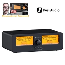 Fosi Audio LC30 2-in-2 Out Amplifier Speaker Switcher Dual Analog VU Meter Box