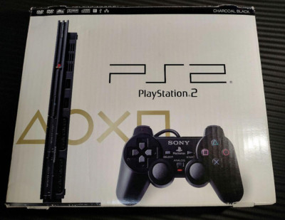 PlayStation 2 SCPH-77000 CB Charcoal Black Spielekonsole Sony PS2 Slim