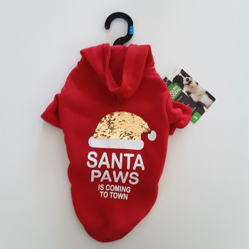 Único Petz Talla S Navidad Patas de Papá Noel Sudadera con Capucha Pullover Chaqueta Lentejuelas Rojas - Imagen 3 de 7
