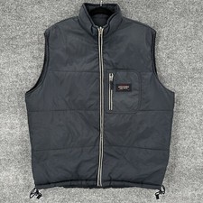Vtg Abercrombie Fitch Reversible Vest Mens XL Nylon Down Zip Navy Gorpcore Y2K