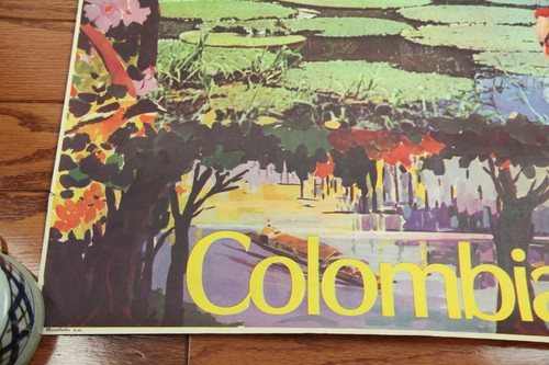 Vintage Mid Century Travel Poster Amazonas Colombia 19x27 Movifoto Rainforest - Picture 10 of 15