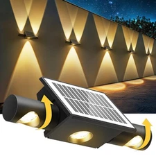 LED Solar Power Fence Lights Deck Door Wall Patio Outdoor Garden Lamp Yard Decor