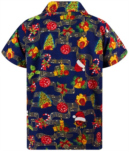 Funky Hawaiian Shirt Christmas Music Blue - Bild 2 von 7