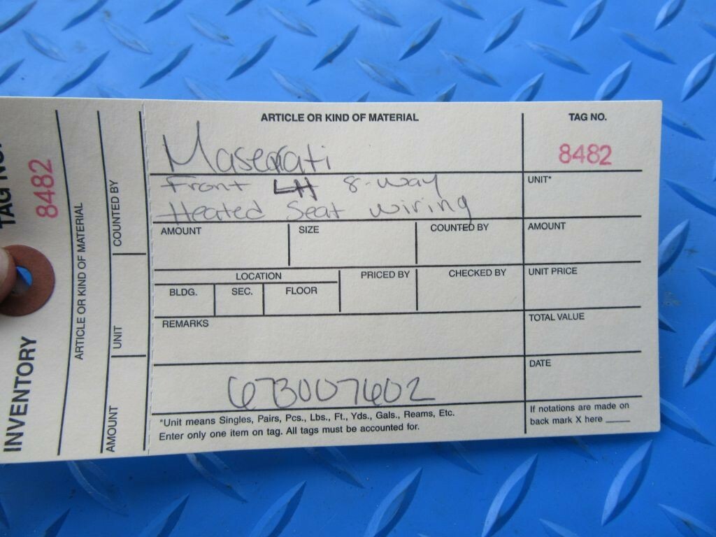 Maserati Ghibli Levante front left 8-way seat wire harness NEW #8482