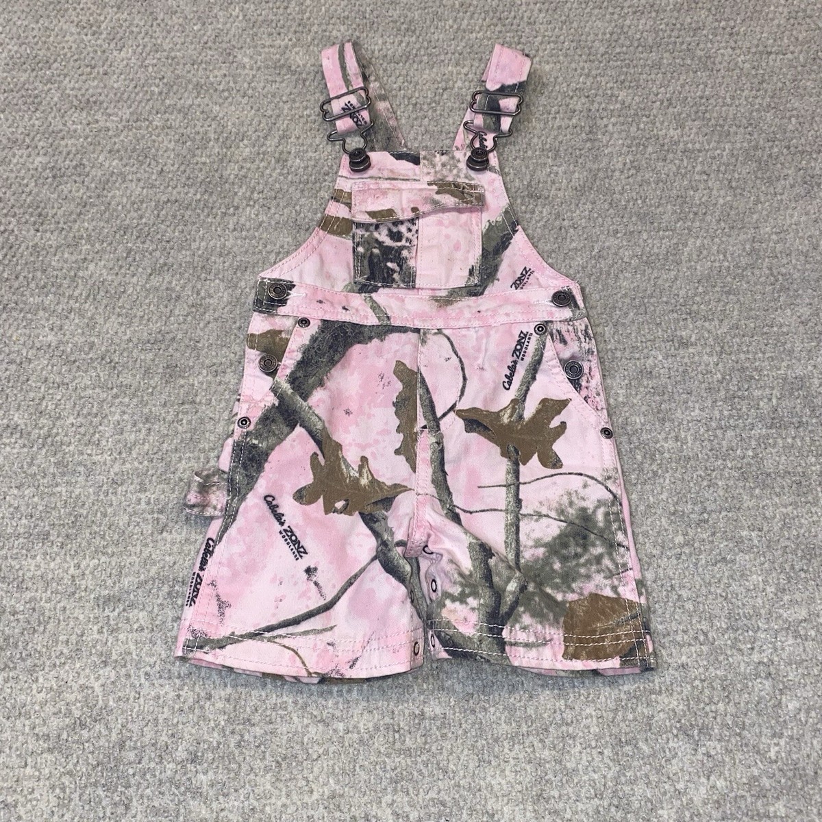 Cabela’s Pink Camouflage Cute Toddler Overalls Toddler Girl Size 12/18  Months