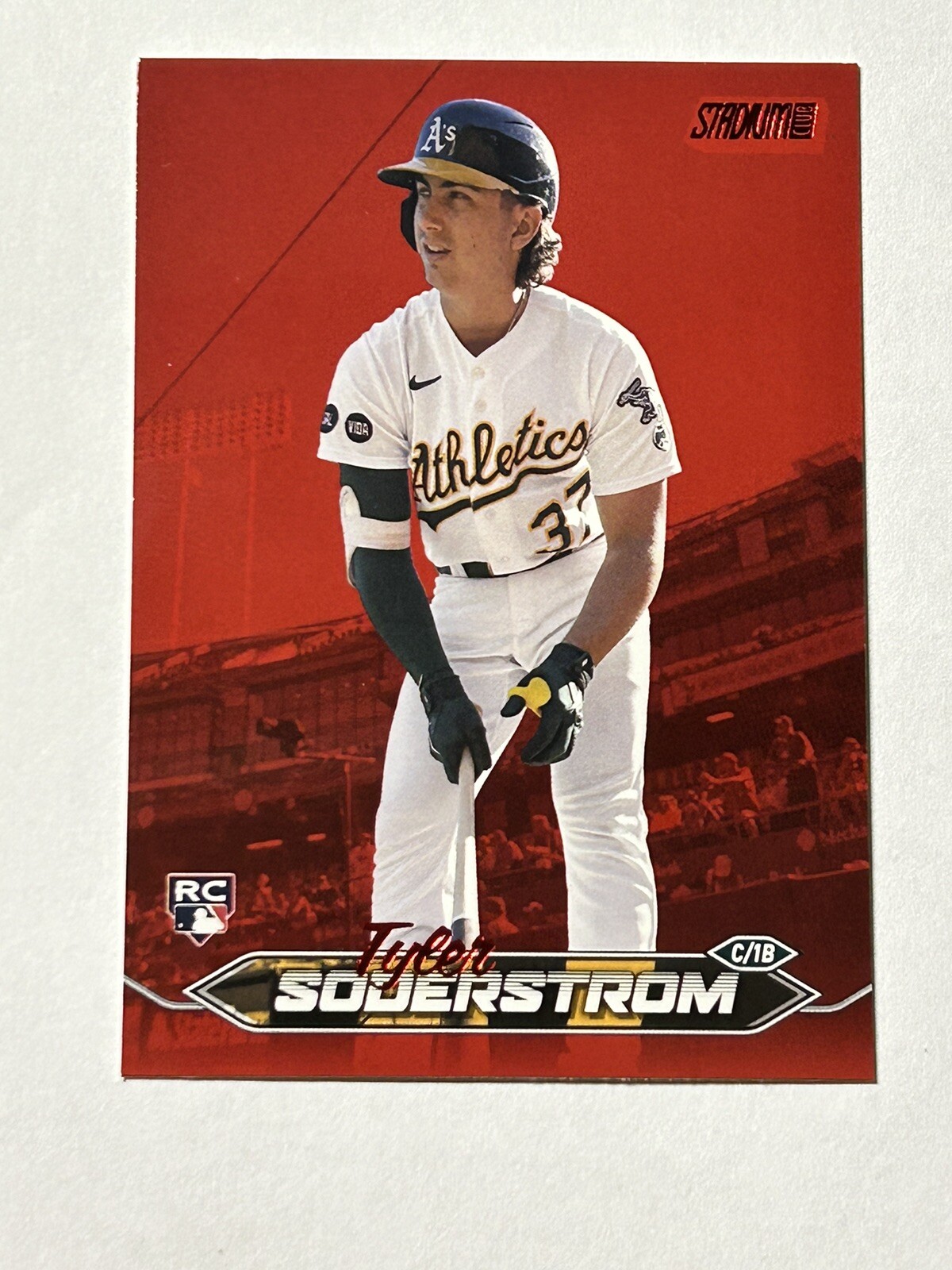 2024 Topps Stadium Club Red Foil Tyler Soderstrom RC #215 Oakland Athletics