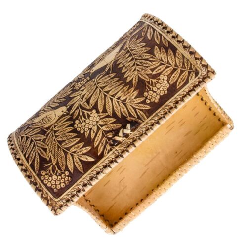 Birch Bark Bread Box Russian Natural Hand Carved Anti Mold Bread Keeper 10"x8" - Picture 8 of 9