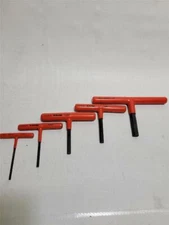 T Handle Stubby Hex key Hunter Brand 5 key set made in USA   a31