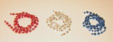 Garland July 4th Red White Silver and Blue Patriotic Stars 10mm Strands 32"