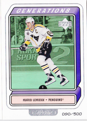 99-00 UD Retro Mario Lemieux /500 Generations Penguins 1999