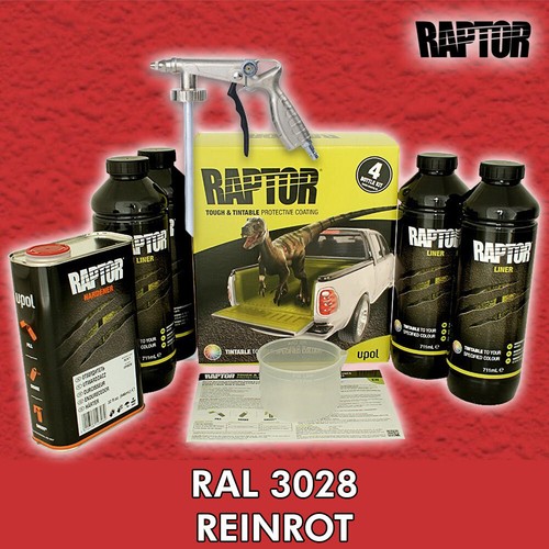 Juego de 4 recubrimientos de pintura Raptor + pistola UBS/tintable, negro, colores RAL/UPOL - Imagen 73 de 204