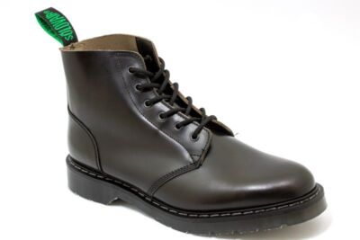 Solovair Made In England Eye Astronaut Boot Black Grey Hi-Shine