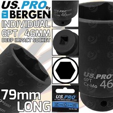46mm 1/2" Drive Deep Impact Socket 6 Point Deep Impact Socket 79mm Long US PRO