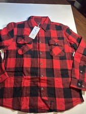New Heavyweight Flannel Shirt Red Plaid Workwear Buffalo Men  s Size M