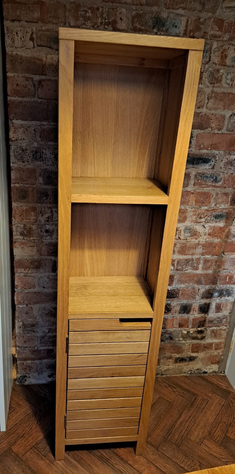 Dunelm Oak Slatted Bathroom Storage Tall Unit Wooden eBay