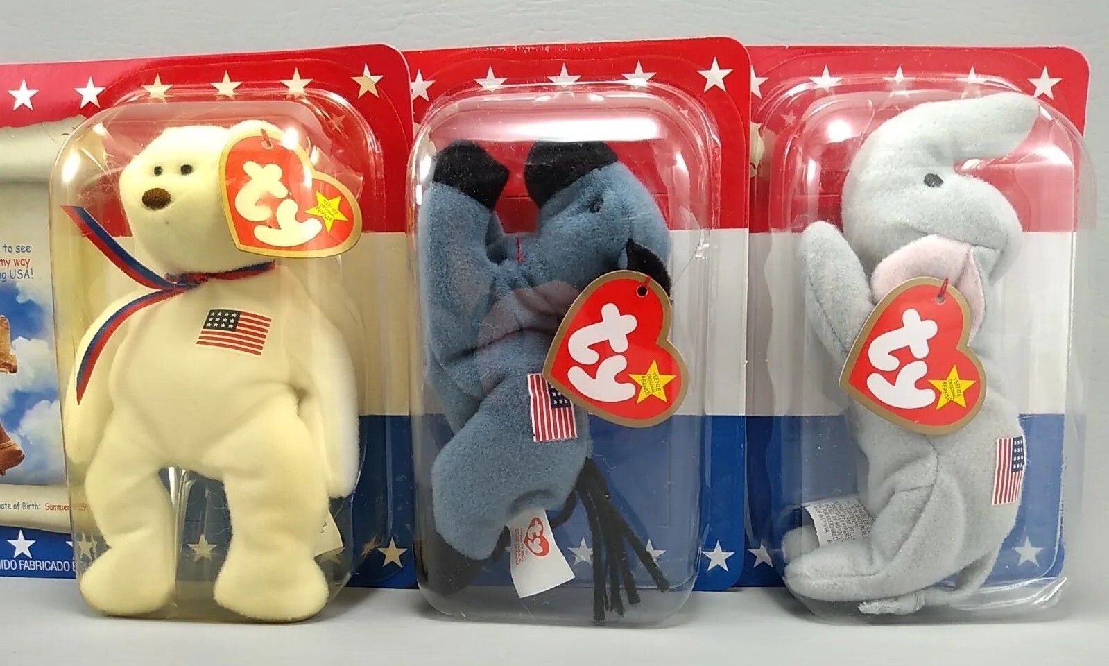 McDonalds Ty Teenie Beanies American Trio set of 3 NIP Happy Meal Plush