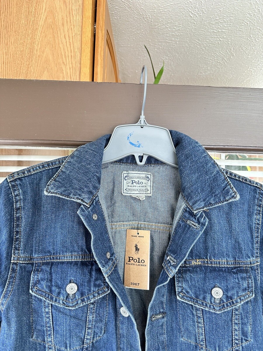 NWT POLO RALPH LAUREN KIDS DENIM JEAN TRUCKER JACKET SZ XL