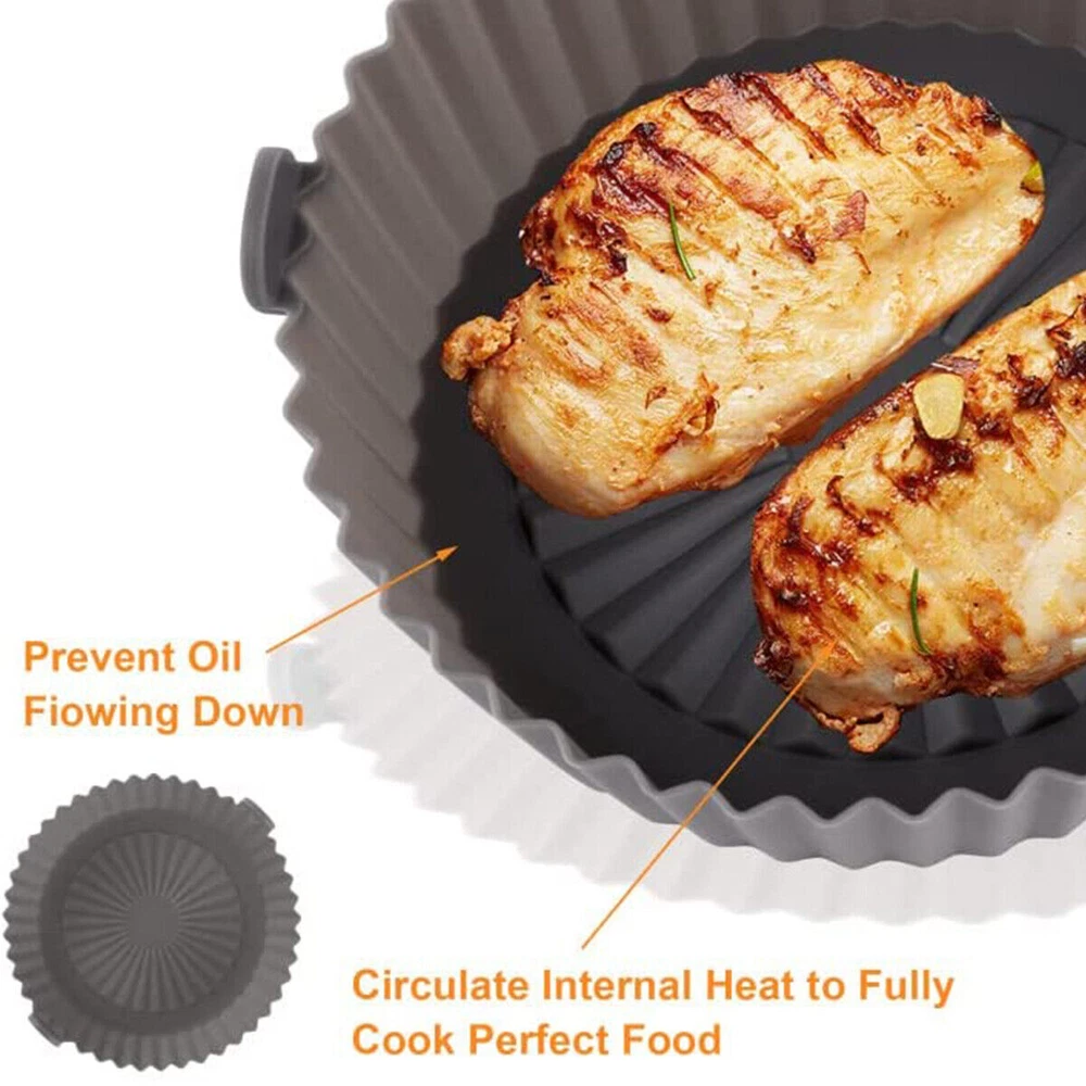 Air Fryer Silicone Pot Air Fryer Basket Liners Non-Stick Safe Oven Baking Tray