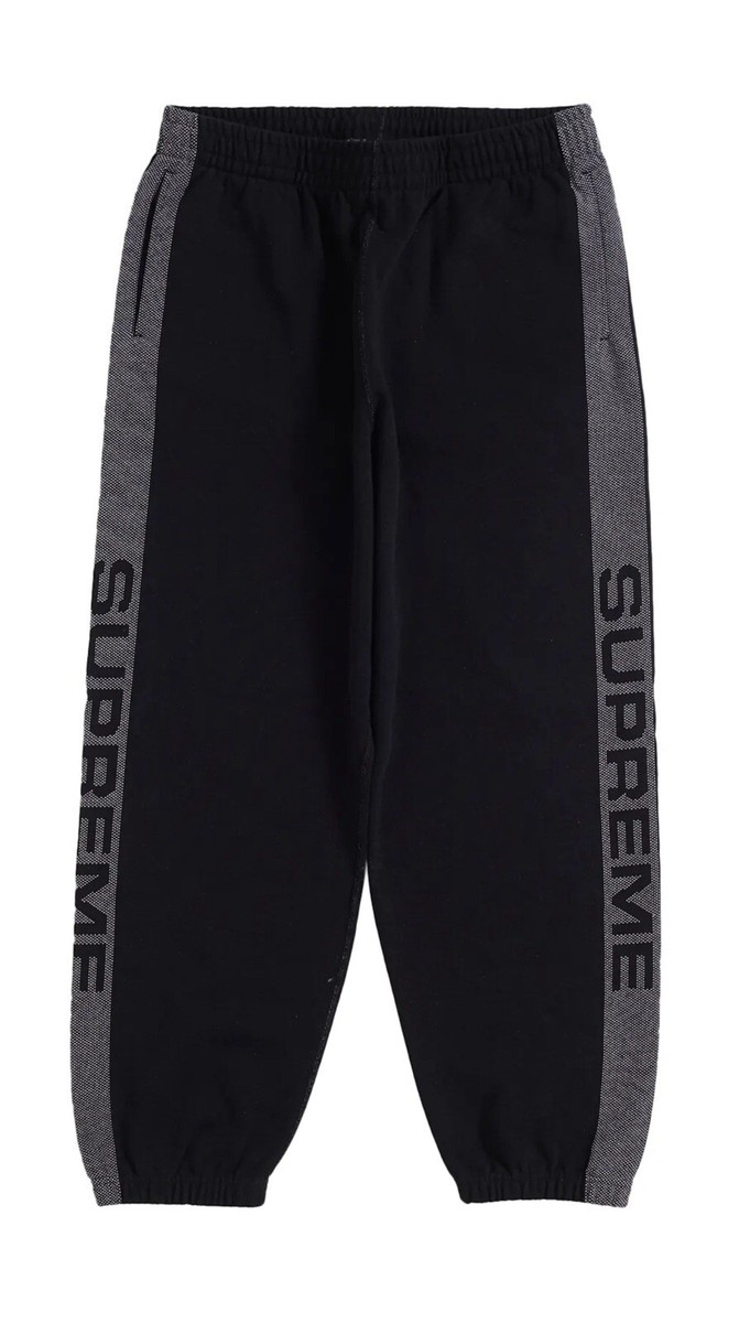 SUPREME NEW YORK Jacquard Stripe Sweatpant Black SS24 NEW SZ SUPREME NEW YORK Jacquard Stripe Sweatpant Black SS24 NEW SZ