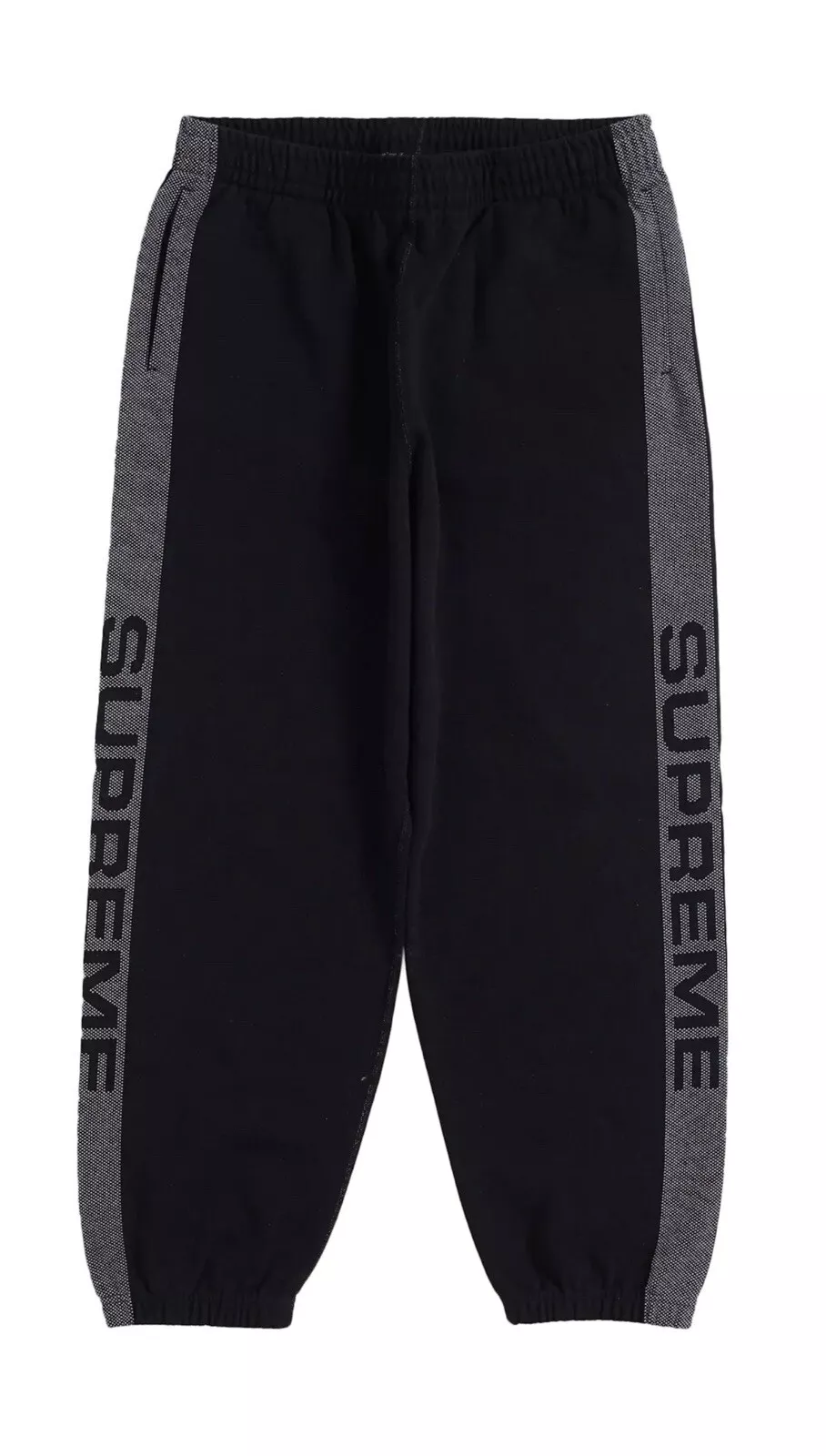 SUPREME NEW YORK Jacquard pantalon à rayures noir SS24 NEUF TAILLE PETITE