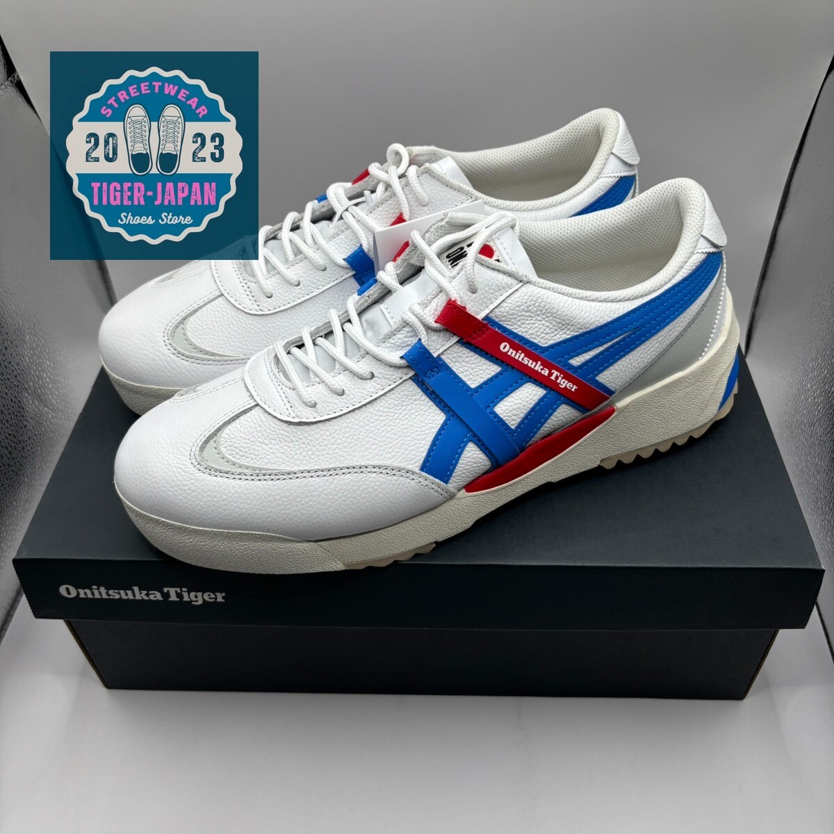靴 DELEGATION EX WHITE/ELECTRIC BLUE Onitsuka Tiger DELEGATION EX White x Electlic Blue TOKYO