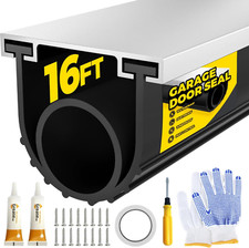 Durable 16FT Garage Door Seal Kit with Pre-Drilled Aluminum Track Retainer