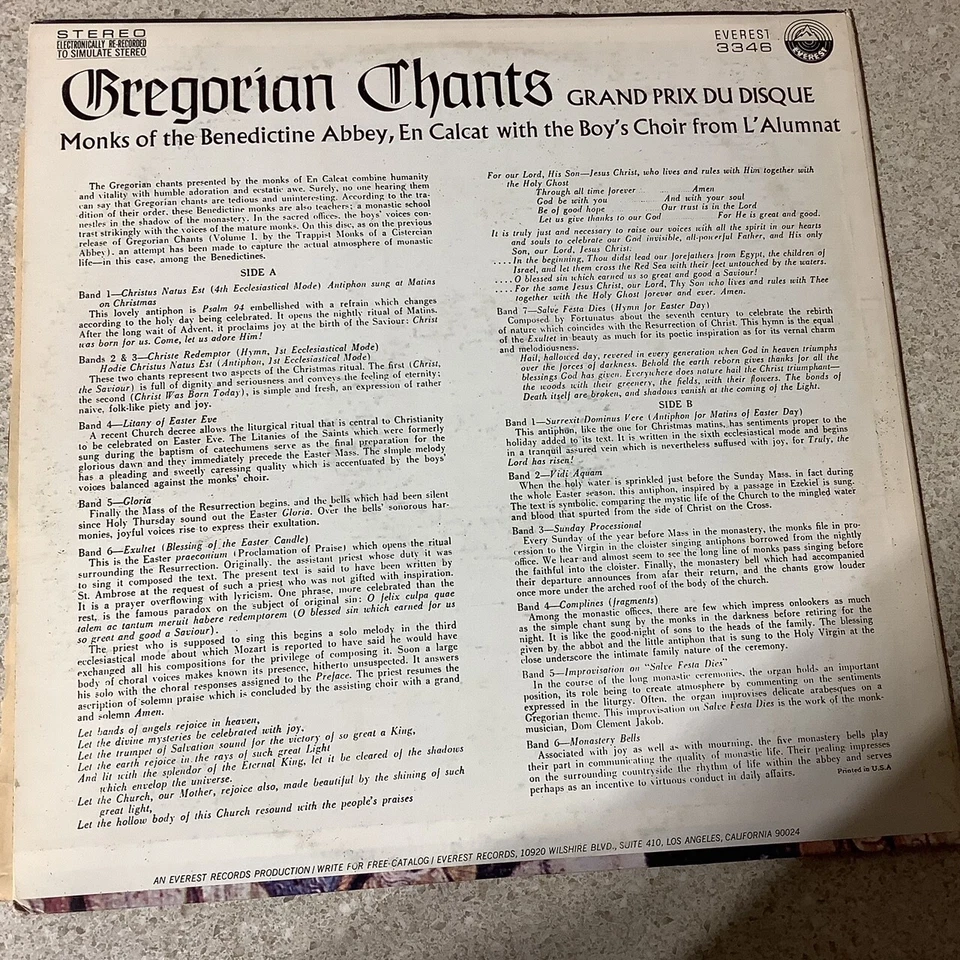 ‎Виниловая пластинка Gregorian Chants: Grand Prix Du Risqué Everest - Изображение 2 из 2