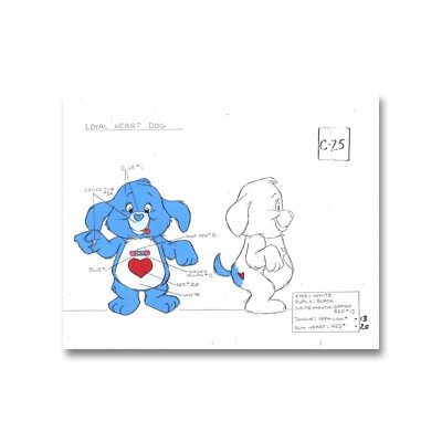 Care Bears Original Production Color Model Sheet: Loyal Heart Dog, SSV1182